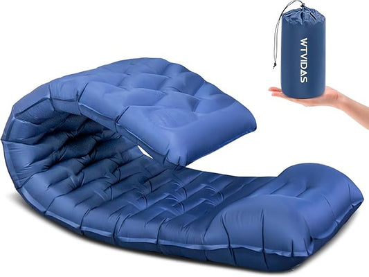 Oversized Camping Sleeping Pad,4.2" Thick Ultralight Camping Sleeping Mats for Adults,Camping Mattress with Pillow & Built-in Pump for Tent,Backpacking,Travel