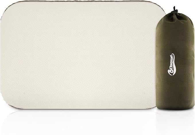 Beyondhome Portable Pillow for Camping, Travel, Backpacking, Airplanes, Road Trips, and Indoors, Compressible Polyurethane Sleeping Pillow