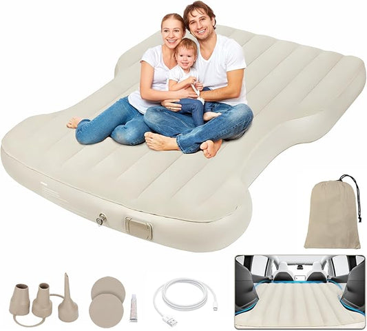 Car Mattress for Tesla Model Y 2024-2020, Self-Inflating Model Y Camping Mattress with Wireless Pump, Portable and Comfortable Tesla Model Y Accessories 2024 2023 2022 2021