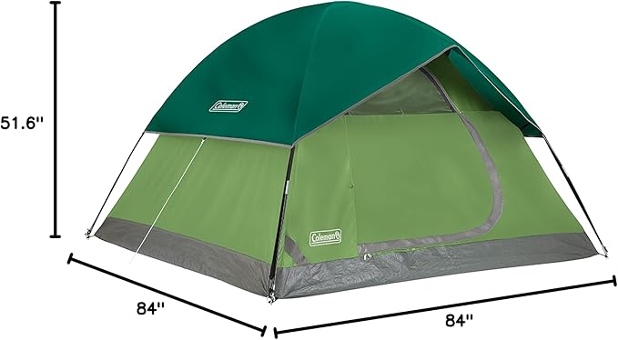 Coleman Sundome 6-Person Tent with Rainfly, Weatherproof Tent Sets Up in 10 Mins