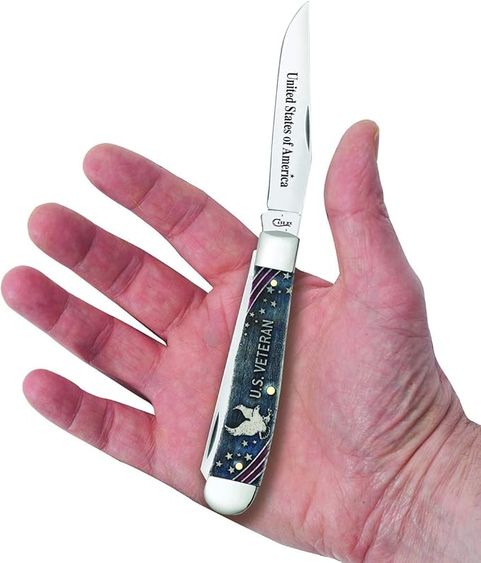 Case WR XX Pocket Knife United States Veterans Trapper Gift Set Item #16300 - (6254 SS) - Length Closed: 4 1/8 Inches