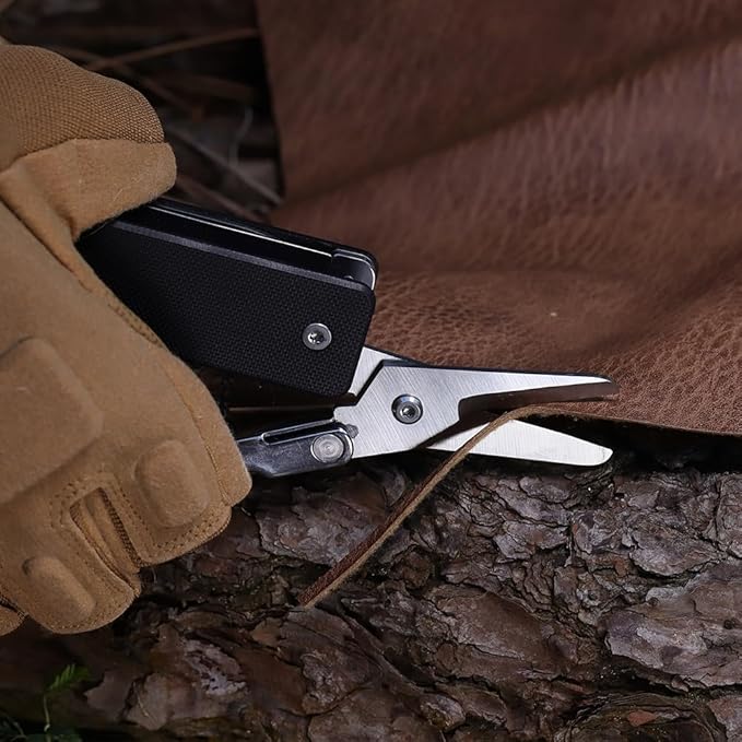 ROXON KS2 Elite D2 Blade 13 in 1 Mini Multi Tool function pocket knife with big scissor, G10 handle and Pocket clip, good for Camping/Backpacking/Emergencies/EDC Multitool (D2 Steel Blade)
