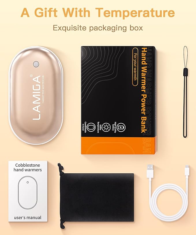 Hand Warmers Rechargeable,Electric Hand Warmer Reusable,5200mAh Portable Powerbank,Hot Hand Pocket Heater for Outdoor Camping and Hunting,The Best Gift for Winter.