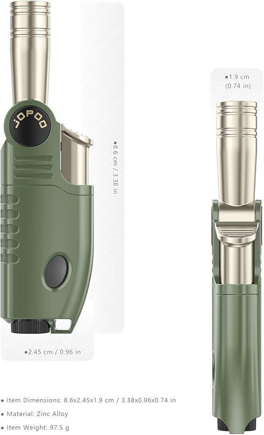 Jet Flame Lighter Gas Butane Refillable, BBQ Outdoor Camping Long Torch Lighter, Candle Lighter Windproof (Sold without Gas)