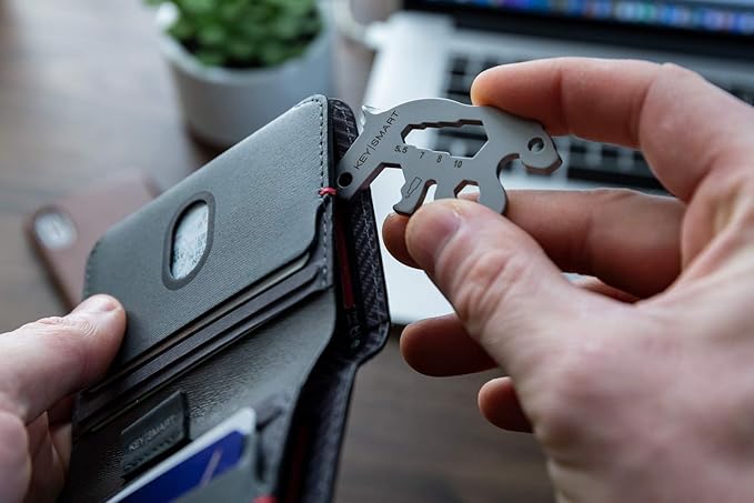 KeySmart AllTul Bear - 4-in-1 Everyday Carry Multi-Purpose Keychain Multitool with Bottle Opener, Wrench, Philips Head and Flat Head Ideal Utility Tool for Camping, Fishing Etc.