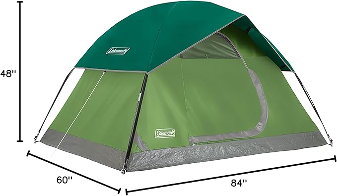 Coleman Sundome 6-Person Tent with Rainfly, Weatherproof Tent Sets Up in 10 Mins