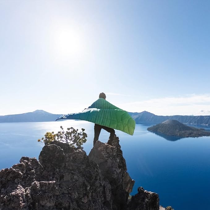 Rumpl The NanoLoft Puffy Blanket | Indoor Outdoor Camping Blanket for Traveling, Picnics, Beach Trips, Concerts | 52" x 75" | Patch Fade Cool, 1-Person