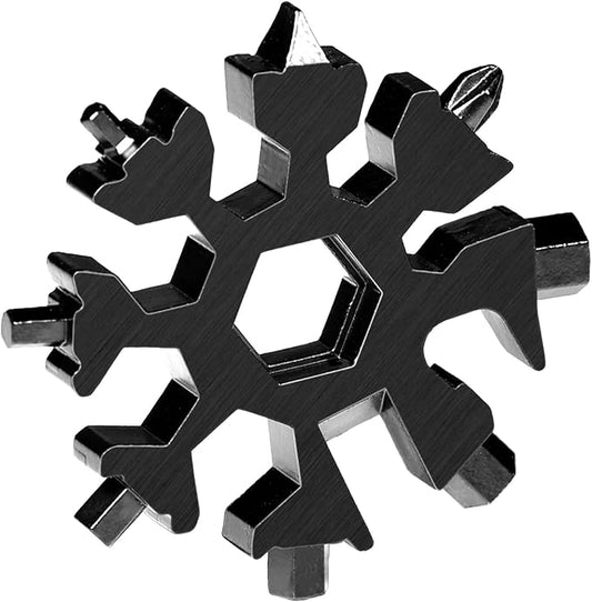 Gifts for Men, FODARSAI 18-in-1 Snowflake Multi Tool, Stocking Stuffers for Men, Cool Camping Tool Gadgets for Men, Unique Gifts for Dad, Husband, Boyfriend (Black)