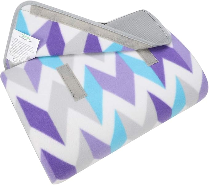 yodo Outdoor Picnic Blanket Water-Resistant for Camping Hiking Festivals, Gray Chevron