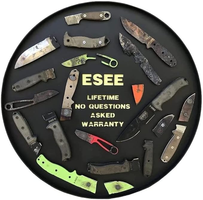 ESEE Knives 3P-MB Fixed Blade Knife w/Molded Polymer Sheath & MOLLE Back (Modified Pommel/Black Blade/Black Sheath)