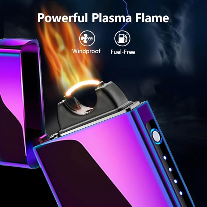 SKRFIRE Electronic Lighter USB Lighters Rechargeable Electric Lighter Plasma Arc Big Flame Cool Lighter with Beautiful Gift Box as Creative Gift (Colour)
