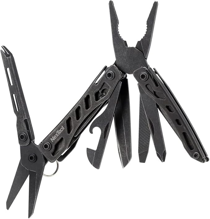 Nextool EDC Keychain Multitool, 10 in 1 Mini Pocket Knife Multi Tool with Needlenose Pliers, Scissors, Mini Useful Cool Gadgets for Men, Gifts For Dad Men Him Boyfriend-Dark