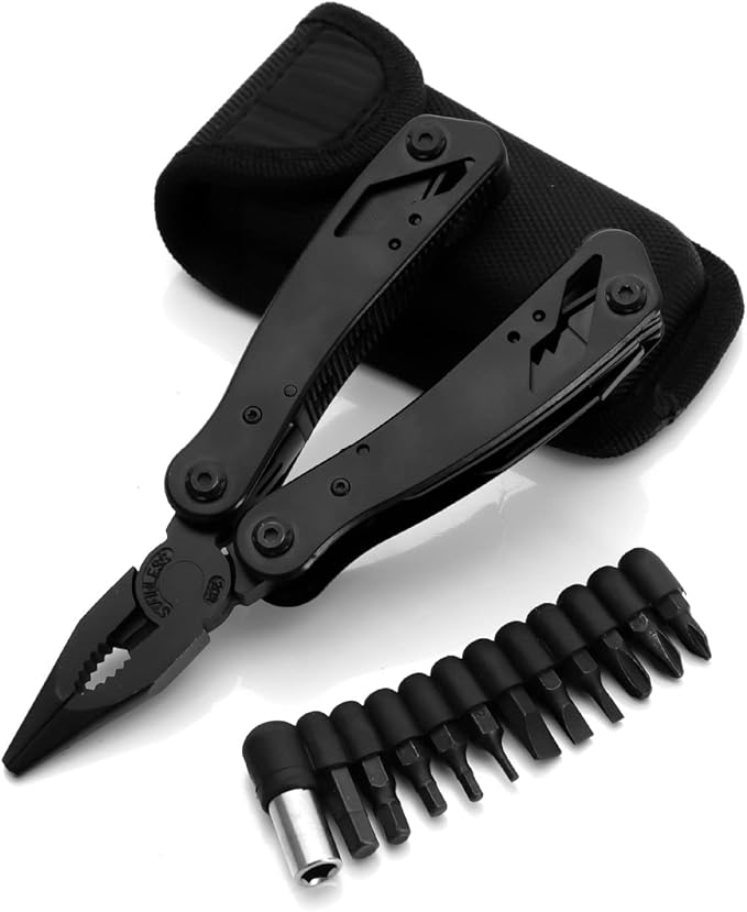 All In One Tool ToolMultitool Needle Nose Plier, Stripper, Wire Cutter,Bottle Opener,Can Lifter,Cross Screwdriver, Screwdriver,Slotted Screwdrive for Outdoor, Survival, Camping, Hunting and Hiking