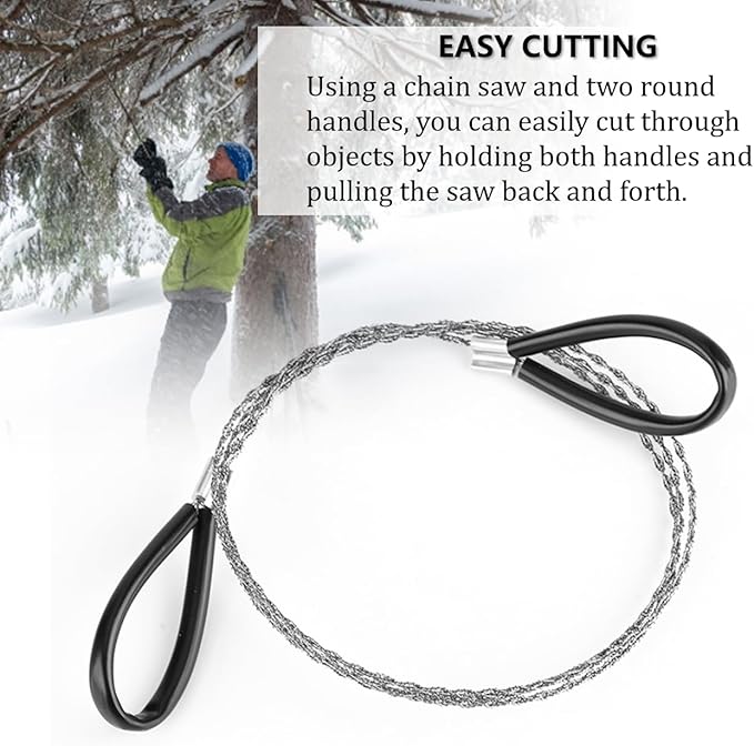 Steel Wire Saw Scroll, Outdoor Emergency Travel Saw Scroll 31.5 Inch Steel Wire Scroll, Emergency Travel Camping Survival Tool