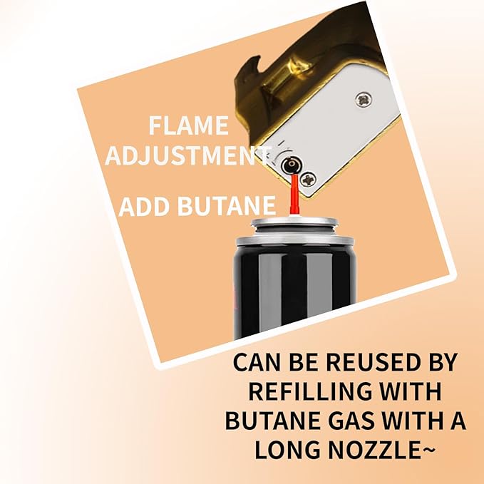 Cool Creative Design Butane Torch Lighters Refillable Novelty Lighter for Fireplace Candle Camping BBQ (without Gas) (22)