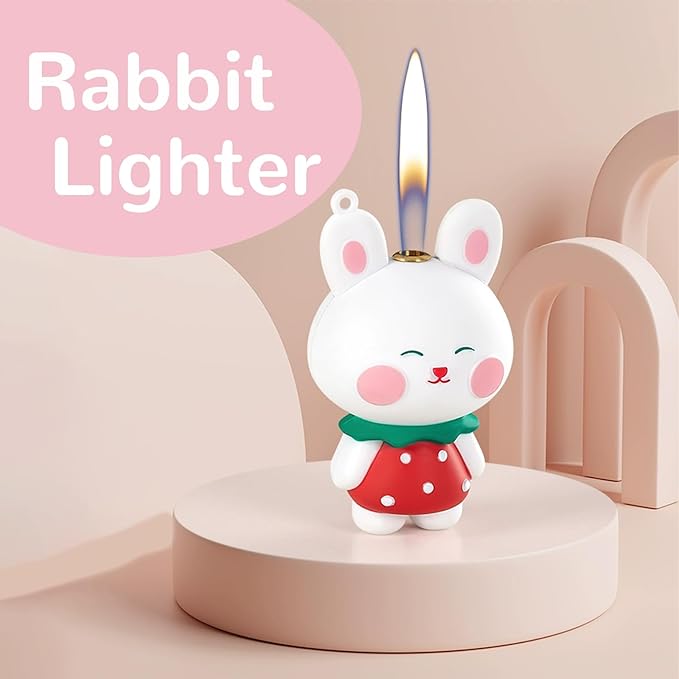 Cute Cartoon Animal Lighter Butane Refill, Pretty Aesthetic, Unique for Women Candles Gifts Camping BBQ (No Butane Fule) (23#)