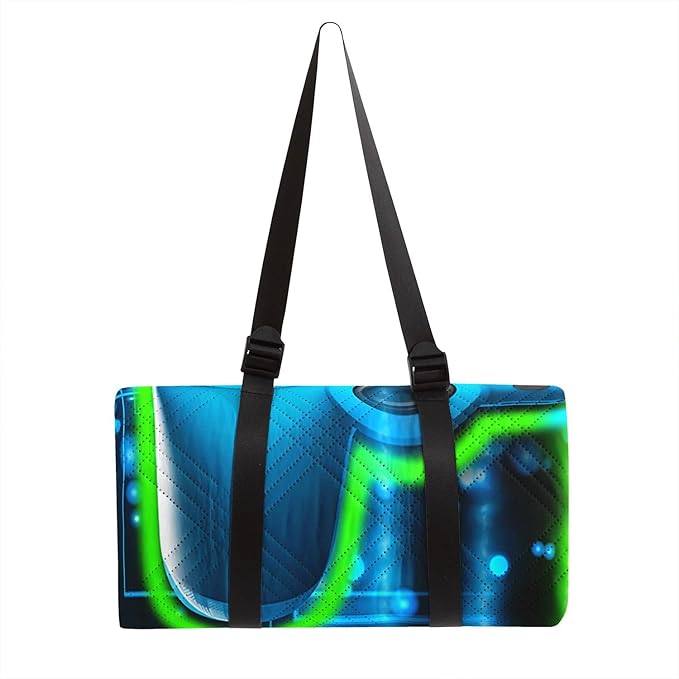 Outdoor Picnic Blanket Portable Ultrasonic Waterproof Picnic Mat Green Gamepad Printed Camping Beach Mat for Sand and Wet Grass Hiking (Green Gamepad L)