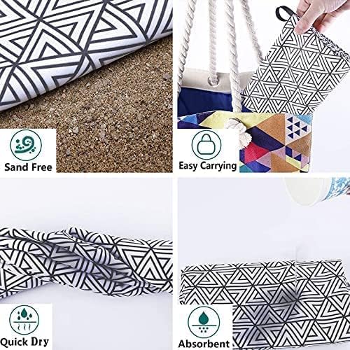 Genovega Oversized Microfiber Compact Sandproof Pool Beach Towel Blanket - 72"x36" Funny Quick Fast Dry Sand Free Swimming Pool Camping Picnic Towels for Women Men Adult Gift Purple Boho