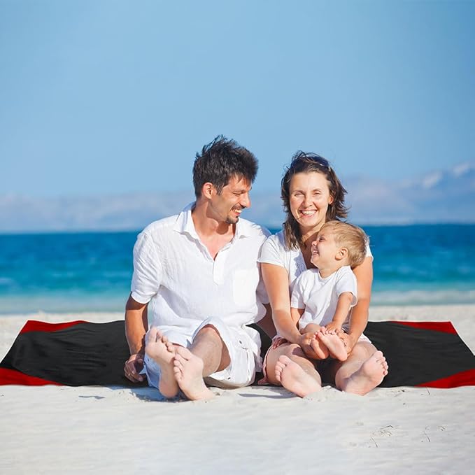Ainiv Picnic Blanket, Mini Pocket Beach Mat 78.8 x 82.7IN (5-7 People) Foldable, Lightweight Waterproof Sand Free, Foldable Thin Ground Sheet for Outdoor Camping Hiking Travel - with Hand Strap