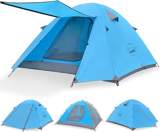 KAZOO Waterproof Backpacking Tent 2/3 Person Lightweight Camping Tents 2/3 People Hiking Tents Aluminum Frame Double Layer