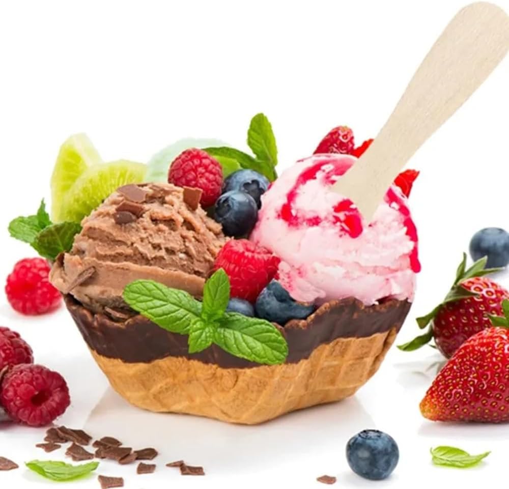 1000 Pcs mini wooden spoons 4-inch length,natural birch wood biodegradable utensils cutlery,mini wooden spoons for home or outdoor party., Wood color