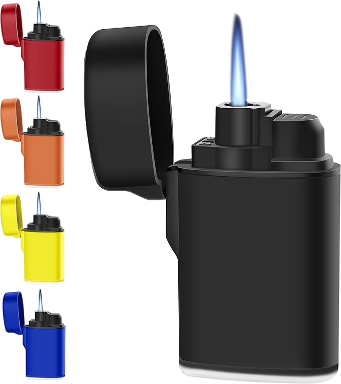 Navpeak Mini Torch Lighter Windproof Jet Flame Butane Pocket Refillable for Candles, Firework, Camping, Fireplaces, Gas Stove, BBQ & Survival Gear 5 Pack Assorted Colors (Butane not Included)
