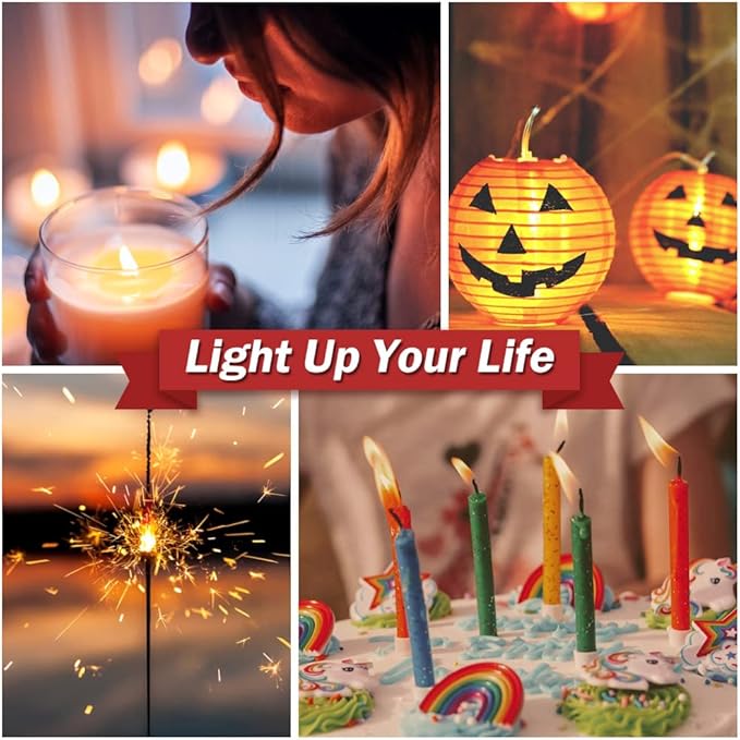 Candle Lighter, Electric Lighter Rechargeable USB Lighter, Arc Windproof Flameless Plasma Lighter Long Stick, No Butane Fluid, Perfect for Candle BBQ Camping Kitchen Stove, Pink and Blue