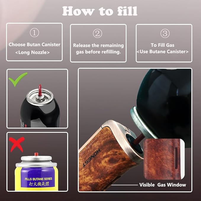 HONEST Triple Jet Torch Lighter Built-in Punch Visible Gas Window Refillable Gas Adjustable Flame Intensity Pocket Lighter Gift for Men BBQ Kitchen Fireplace Candle.Empty Without Gas (Lighter Cutter)