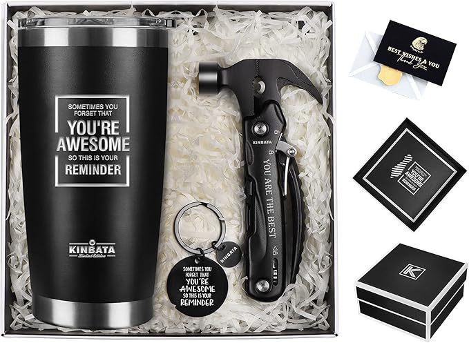 Birthday Gifts for Men-Fathers Day Best Gifts for Dad Awesome Gifts for Him Inspirational Gifts for Women Mothers Day Best Gifts Anniversary Baskets for Husband Coworker Tumbler Multitools