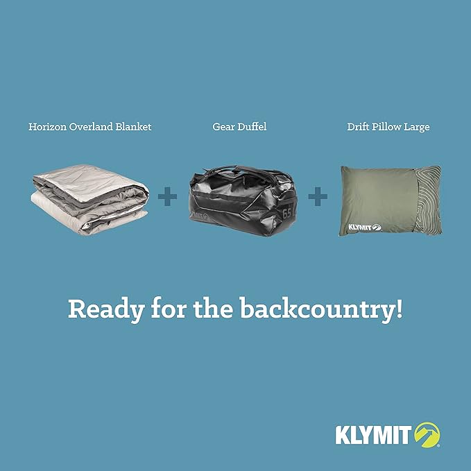 Klymit Horizon Overland Packable Camping Blanket and Comforter, Gray