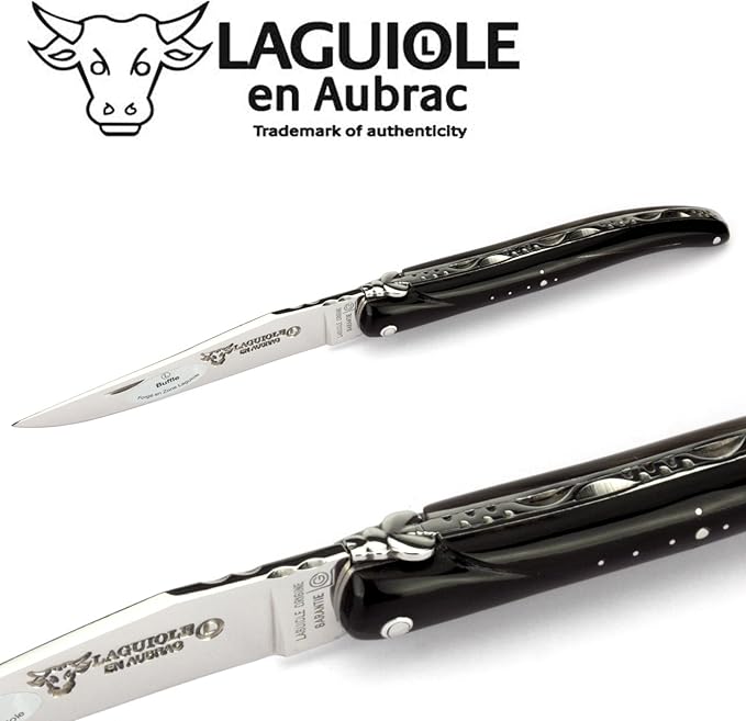 Laguiole en Aubrac Handmade Knife 12 cm L0512BUIF Full Buffalo Horn Handle, Blade Stainless Steel Shiny