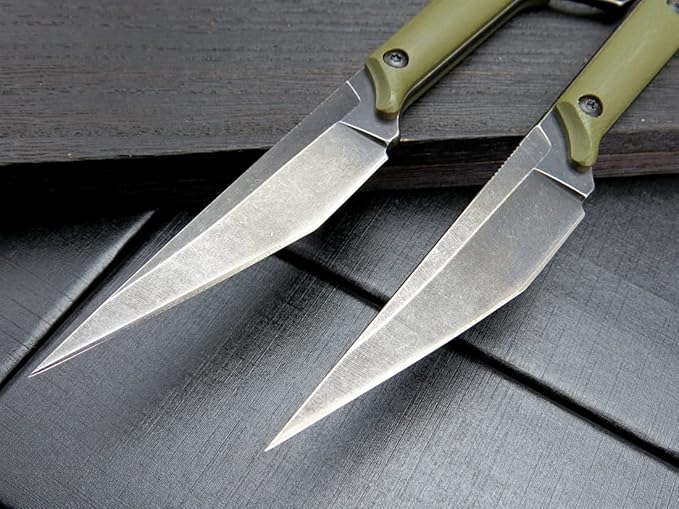 GTK140 Fixed Blade Knife, D2 Steel Blade G10 Handle EDC Tool Knife for Outdoor Camping Hiking Hunting (Army Green)