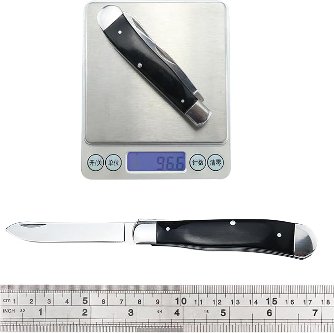 ALBATROSS Traditional Stainless steel Folding Pocket Knives with 2 Blades, FK060 (Black)