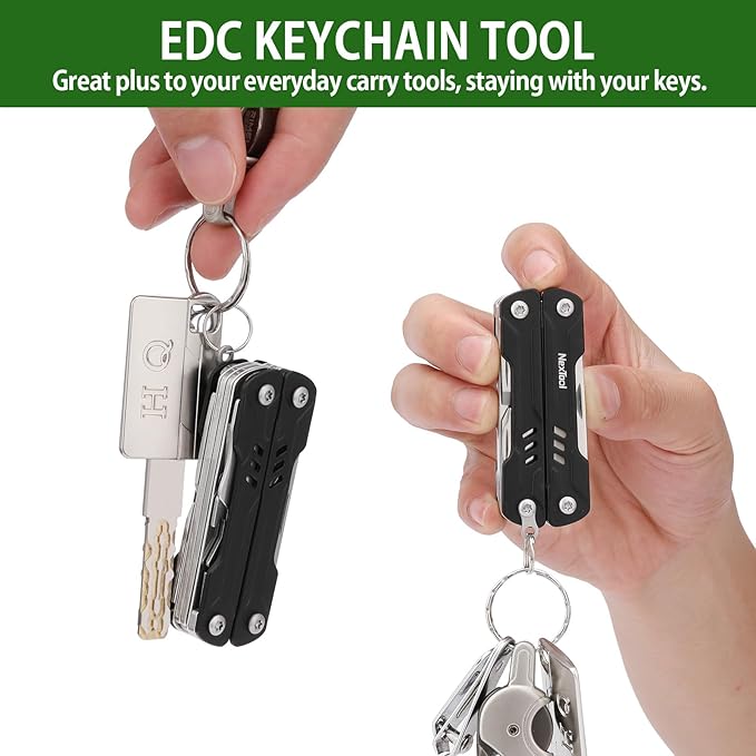 NexTool Mini Sailor, Keychain Multitool with EDC Pliers, Pocket Knife and Screwdriver, Mini Multitool,Small Multitool,Pocket Tool for EDC,Fishing,Camping,Father's Day Gifts from Daughter(Black Pliers)