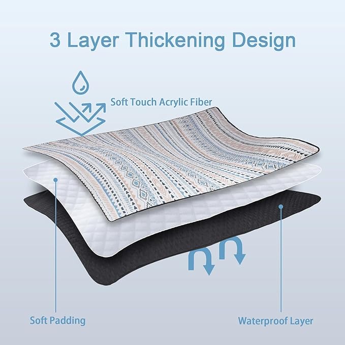 Picnic Blanket Extra Large(79" x 82"), 3-Layer Thickening Camping Blanket, Machine Washable Outdoor Blanket, Wear-Resistant, Soft and Comfortable, Sandproof Beach Mat for Beach, Park, Lawn