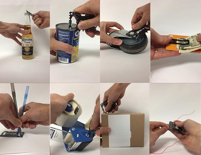 W4W, Multi purpose survival Pocket tool - Stocking Stuffers for Men Great Christmas gifts - Credit Card Wallet Size Ninja Multitool - 43 in 1 (Black)