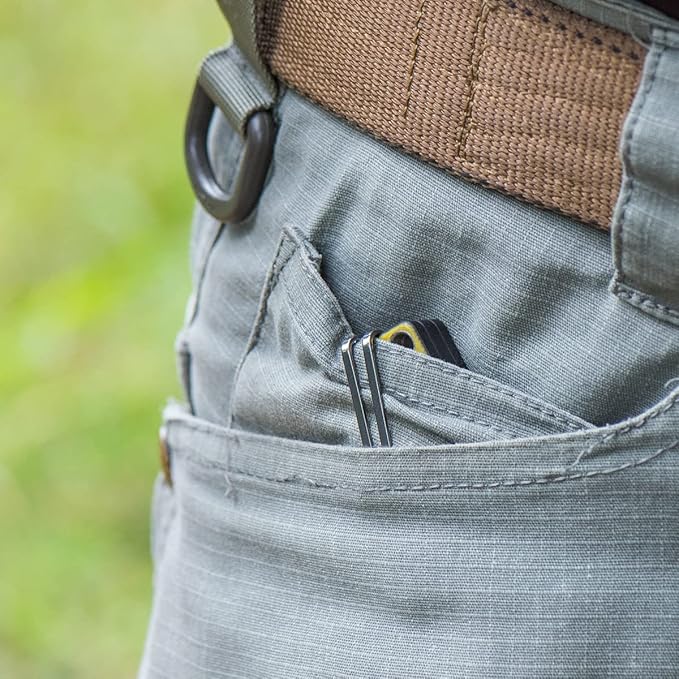 SRM Pocket Folding Knives, D2 Blade, G10 Handle, Ambidextrous Lock, Ambidextrous Tool-Free Clip, for Men or Women, for Outdoor, EDC or Survival Use, 7228-GJ