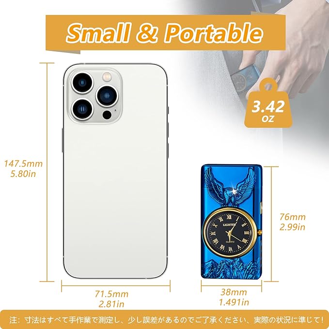 Plasma Dual Arc Lighter Electric Lighter Rechargeable Windproof Flameless Lighter,Luxury Metal Lighters with Flashlight(Blue)