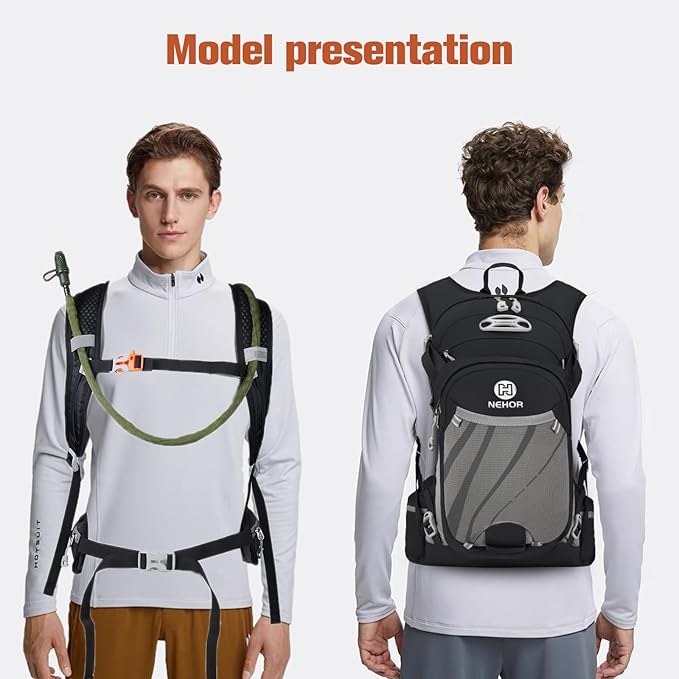 Hiking Backpack Men Women,Hydration Backpack Pack with 2L Water Bladder,Lightweight Water Backpack for Hiking,Running,Cycling,Camping