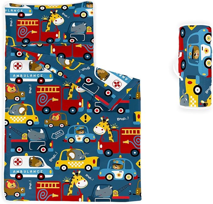 Space Nap Mat - Space Ship Galaxy Sleeping Bag with Removable Pillow - Daycare and Sleepovers Preschool Kindergarten Bedding Set for Kids Toddler Boys Girls