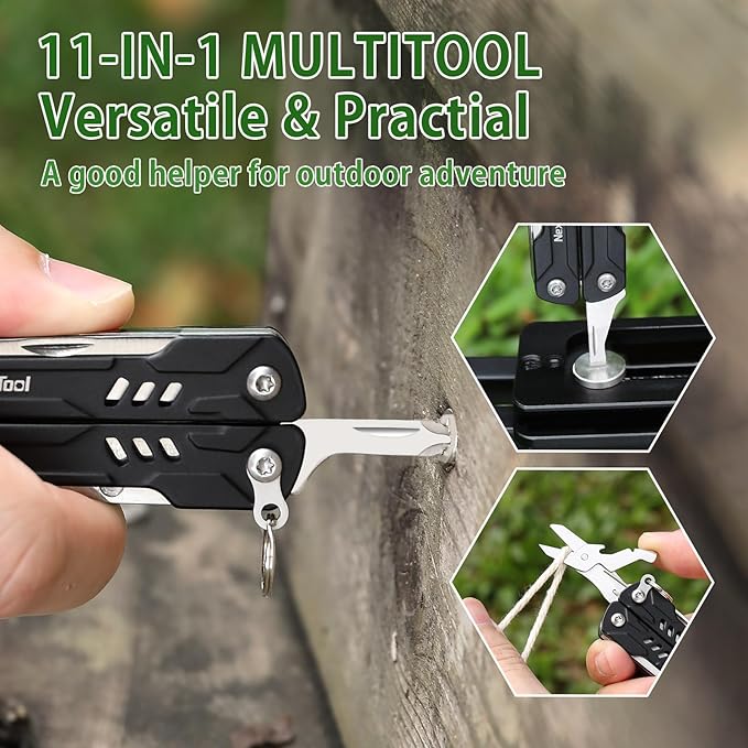 NexTool Mini Sailor, Keychain Multitool with EDC Pliers, Pocket Knife and Screwdriver, Mini Multitool,Small Multitool,Pocket Tool for EDC,Fishing,Camping,Father's Day Gifts from Daughter(Black Pliers)