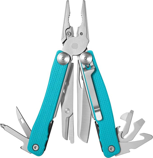 Multitool, Multitools Plier with Nylon Sheath, Multi-tool for Outdoor, Camping and Hunting for Dad Husband Men (Blue)