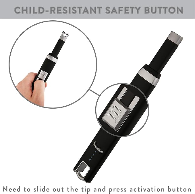 SUPRUS Candle Lighter Electric Rechargeable Arc Lighter with LED Battery Display Perfect for Candle Gas Stove Camping BBQ Party Gift Box