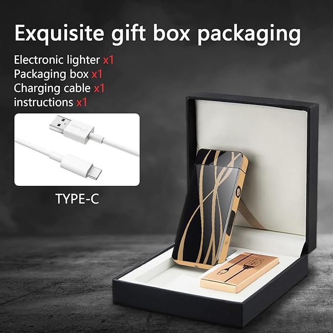 Electric Lighters Windproof & Flameless with USB Rechargeable Plasma Arc Lighter with Safety Switch Lighters for Camping, Hiking, Outdoor Activities(Streamline)
