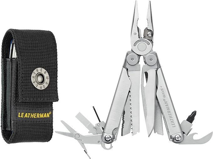 LEATHERMAN, Wave+, 18-in-1 Full-Size, Versatile Multi-tool for DIY, Home, Garden, Outdoors or Everyday Carry (EDC), Stainless Steel