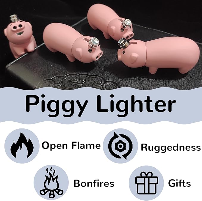 Cute Cartoon Animal Lighter Butane Refill, Pretty Aesthetic, Unique for Women Candles Gifts Camping BBQ (No Butane Fule) (26#)