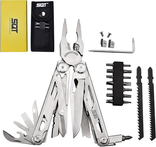 SQT2045 20-in-1 Multitool, Gifts for Men, Foldable & Self-Locking, Professional Multitool for DIY, Outdoor Camping, and Home Repairs...