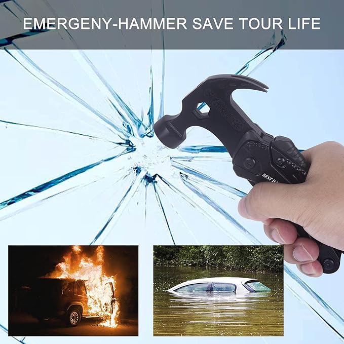 Gifts for Dad from Daughter Son,All in One Survival Tools Hammer Multitool Camping Accessories,Birthday Father's day Christmas Thanksgiving day Valentine's day Gift Ideas for Men Father Him,ATH-802