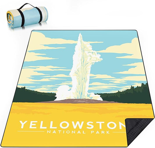 Picnic Blankets Beach Blanket 80" X 60" Extra Large Waterproof Camping Blankets Portable Outdoor Mat 3-Layer blanket for Beach, Hiking, Park, Music Festival, Grass Lawn,Travel