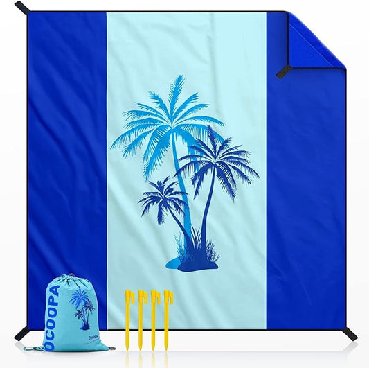 OCOOPA Beach Blanket Waterproof Sandproof, 10'X 9' Extra Large, Soft and Sturdy, Sand Free, Light Weight and Portable, Perfect for Travel Camping, Beach Vacation, Marine Life Series